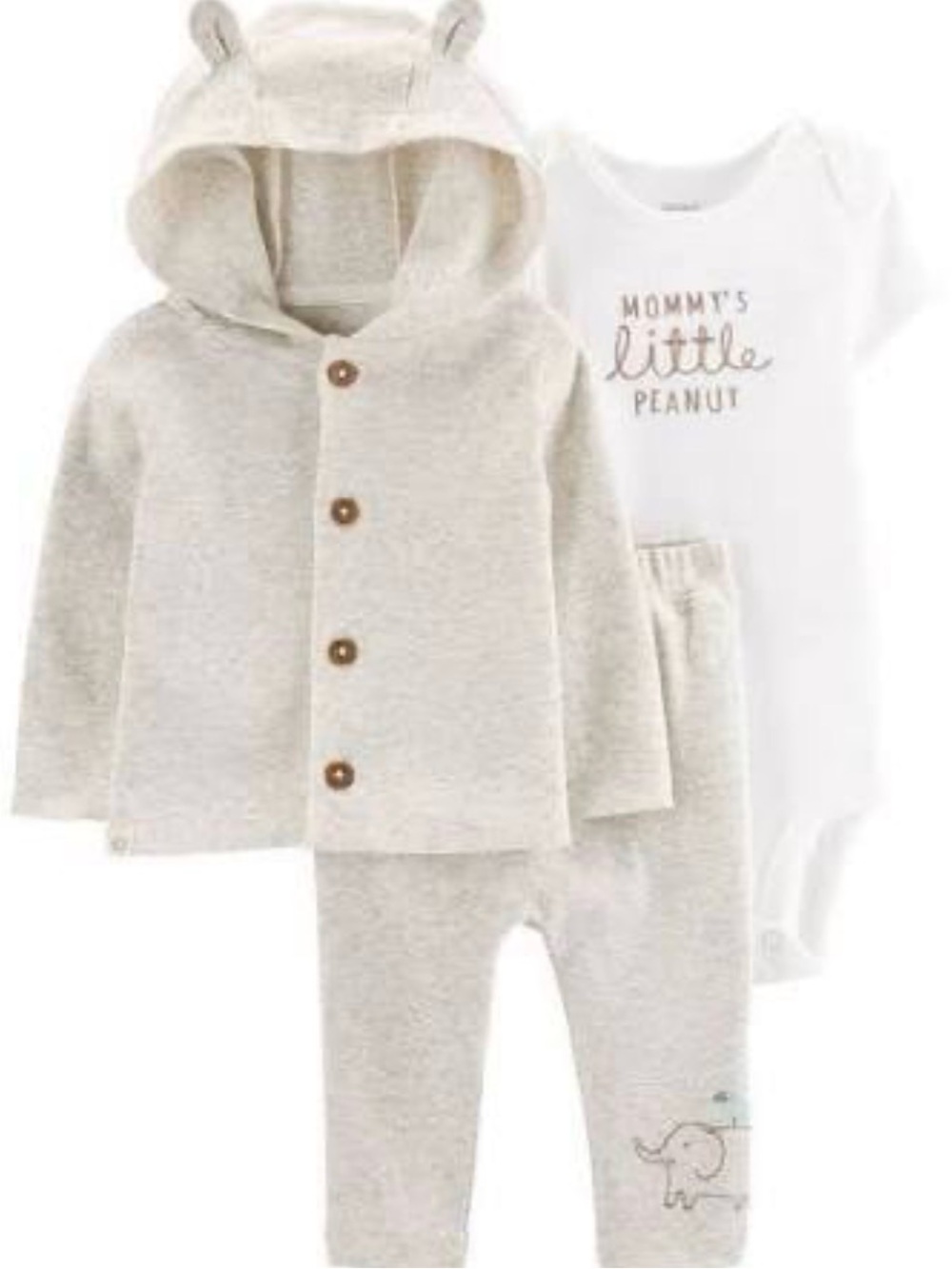 Carter's Mommy's Little Peanut 3 Piece Cardigan Set